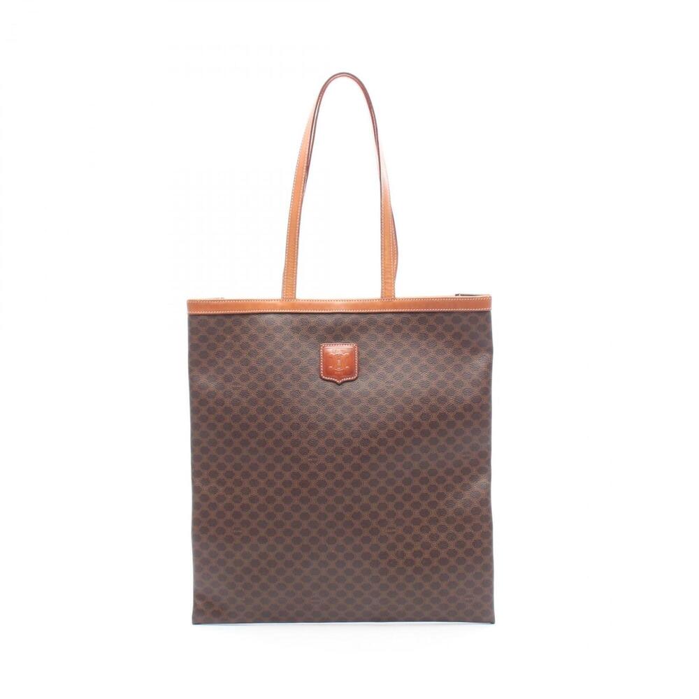 Celine Macadam Tote Bag Handbag, Coated Canvas Leather, Men's & Women's, Brown